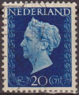 Holanda 1947 Scott 295 Sello Reina Guillermina 20c usado Stamps Netherlands Holland Hollande Olanda 